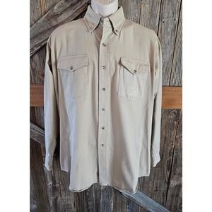 Vintage Roper rodeo blue size XL made in USA cowboy button up long sleeve ^